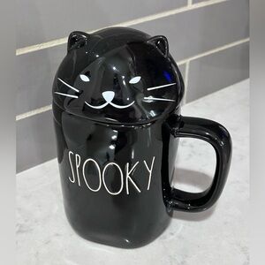 Final markdown Rae Dunn SPOOKY black cat topper mug coffee cup Halloween 🐈‍⬛